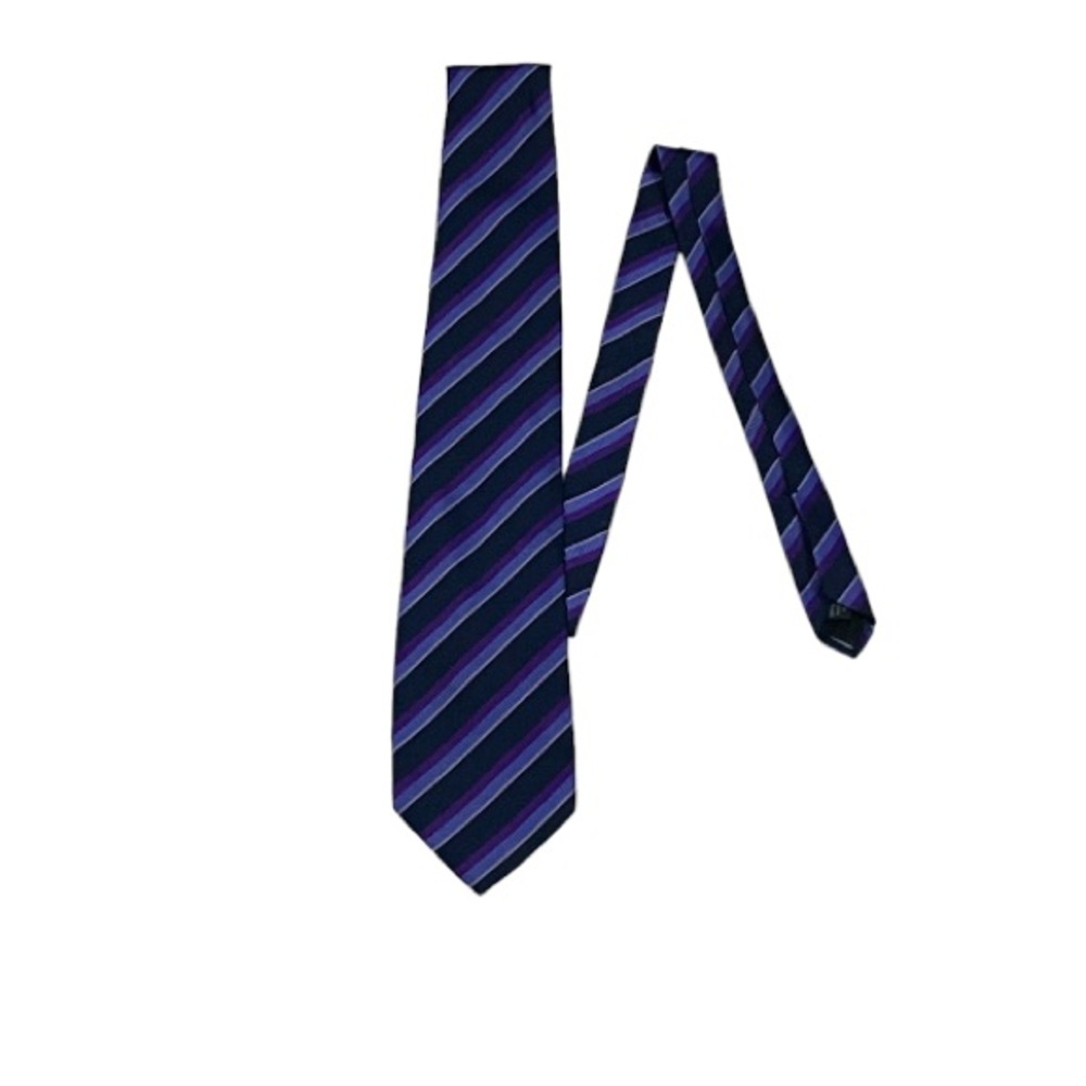 Express Black and Purple Striped Men’s Silk Tie